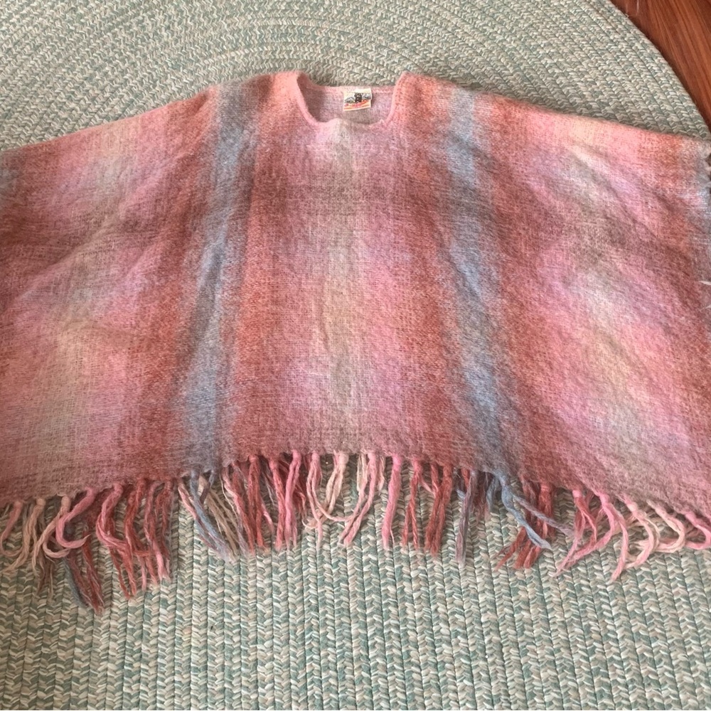 Pastel Fringe Poncho